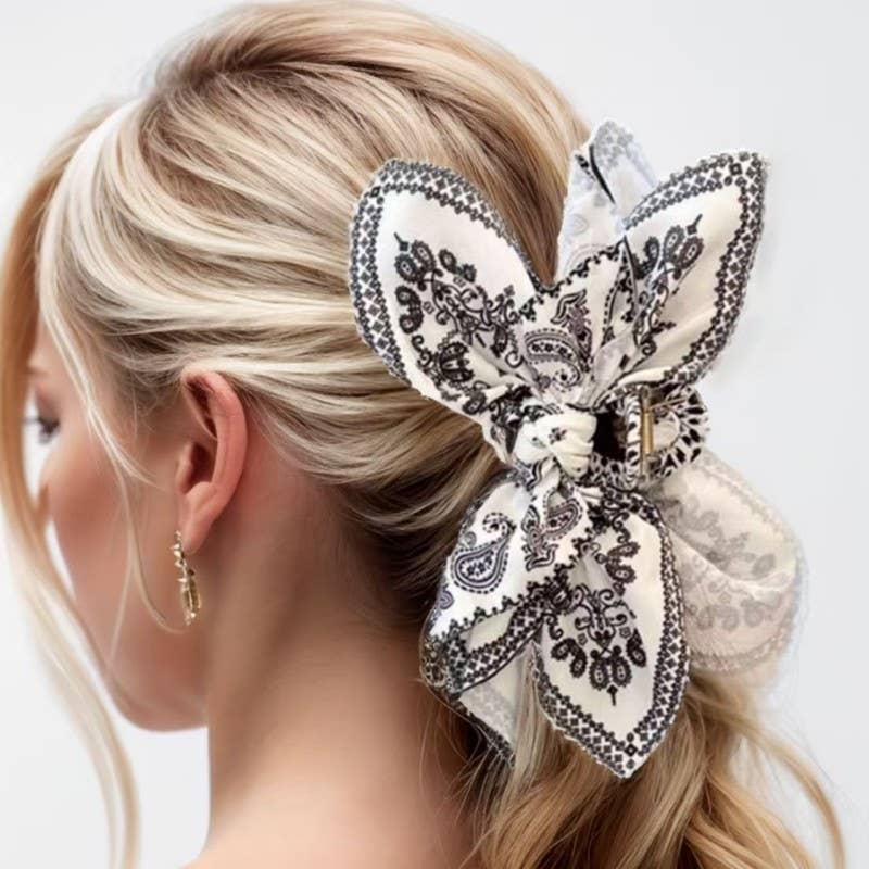 Paisley Boho Vintage Claw Clips