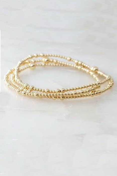 Layered Gold Beaded Bracelet