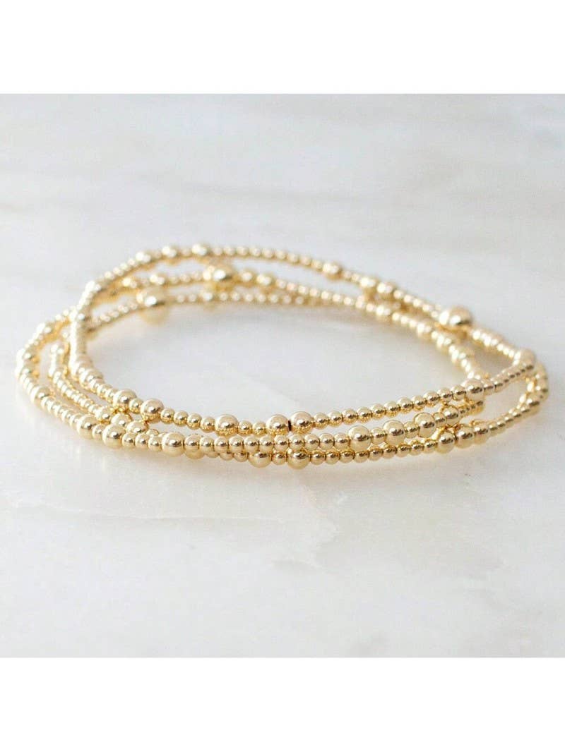 Layered Gold Beaded Bracelet