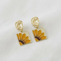 Golden Sunflower Earrings