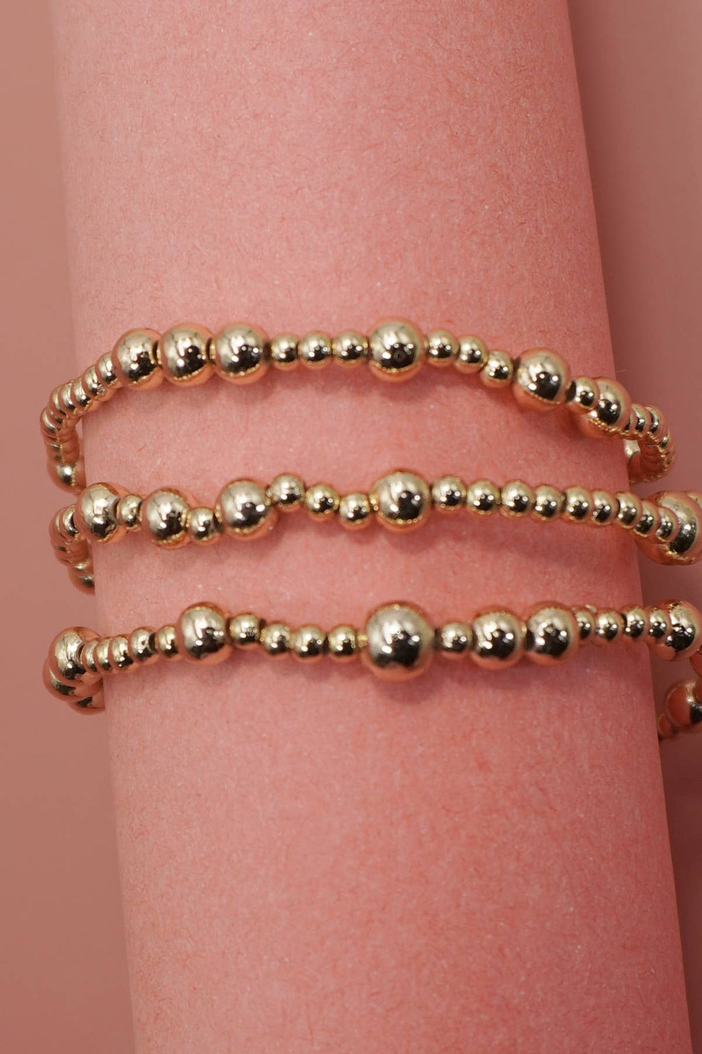 Layered Gold Beaded Bracelet