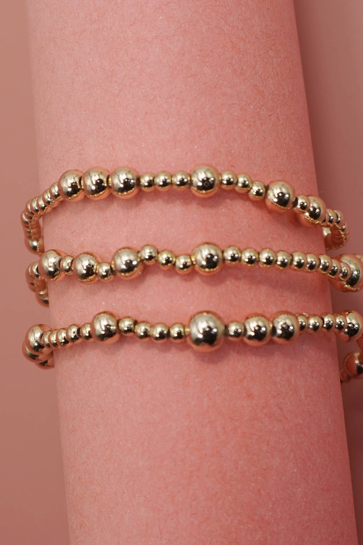 Layered Gold Beaded Bracelet